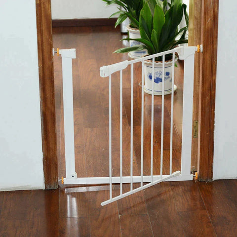 Rootz Door Guard - Safety Gate - Stair Gate - Barrier Dog Guard - White - 74-95W x 75.7H cm
