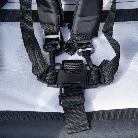Rootz Child Trailer - Stroller - 5-point Safety Belt - Universal Coupling - Steel - Blue - 142 x 75 x 101 cm
