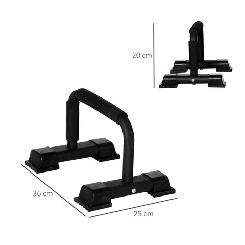 Rootz Push-up Bars - Set Of 2 - Training At Home, Office, Gym Or Outdoors - Steel - Black - 36 x 25 x 20 cm