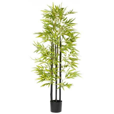 Rootz Artificial Bamboo Plant with Planter - Artificial Plant - Beautiful Decoration - Artificial Replica - Green + Brown + Black - 17cm x 17cm x 150cm