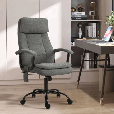 Rootz Office Chair - Massage Chair - Executive Chair - Gaming Chair - Swivel Chair - Gray - 63 x 70 x 112-121 cm