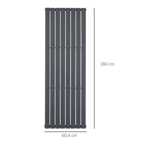 Rootz Wall Heater - Space Heater - Fast Wall Heater - Fast Heating - Modern Design - Carbon/Steel - Grey - 180 x 60cm