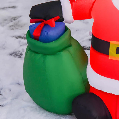Rootz Santa Claus - Christmas Santa Claus - Snowman - LED Christmas Inflatables - Christmas Figure Motif Decor - Santa Claus Inflatable Decor - Red - L 70 x W 45 x H 120 cm