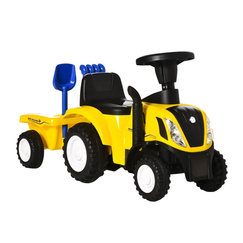 Rootz Children's Vehicles - Ride-on Tractor - Floor Slider - Trailer - Wheel 1-3 Years - Horn - Storage Steering - Sand Toy - Plastic+metal - Yellow - 91 x 29 x 44cm