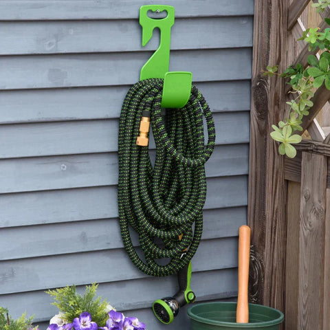 Rootz Flexible Garden Hose - 30 M With 10 Functions Spray Nozzle - Water Hose With 1/2 Inch - 3/4 Inch Connection Hose Stretchable For Car Wash - Green + Black