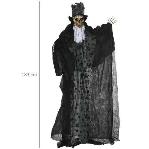 Rootz Halloween Decoration - Ghost Groom with Special Effects and Sound Function - Black - 110cm x 18cm x 183cm