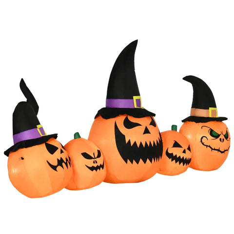 Rootz Halloween Decoration - Garden Decoration - Pumpkin Family With Fan - Weatherproof  - Orange - 2.45 x 0.60 x 1.25 m