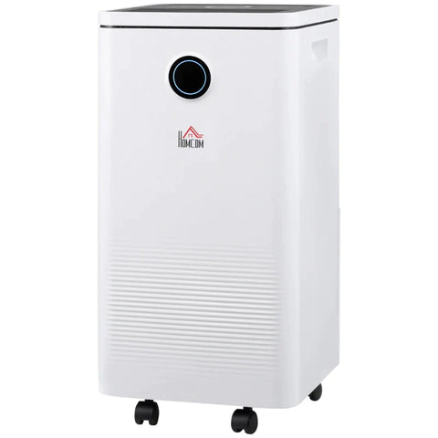 Rootz Dehumidifier - Compact And Powerful Dehumidifier - 5 Programs - 10l Water/day - Control Via Wlan/Google/Alexa - Very Quiet - White - 25 x 25 x 50cm