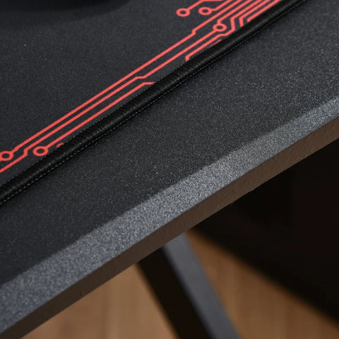 Rootz Gaming Desk - Computer Table - Metal Frame with Cup Holder - Headphone Hook - Cable Hole - Black - 108 cm x 66 cm x 77 cm