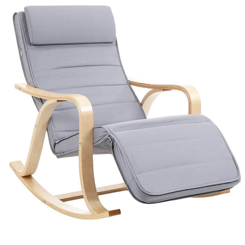 Rootz Rocking chair - Relax chair - 5-way adjustable calf support - Armchairs - Gray - 67 x 125 x 91 cm