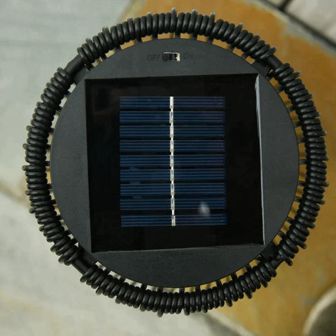Rootz Garden Light - Outdoor Lamp - Solar Powered - 8 Hours Operation - Rattan Look - Black - 21.5 x 21.5 x 61 cm