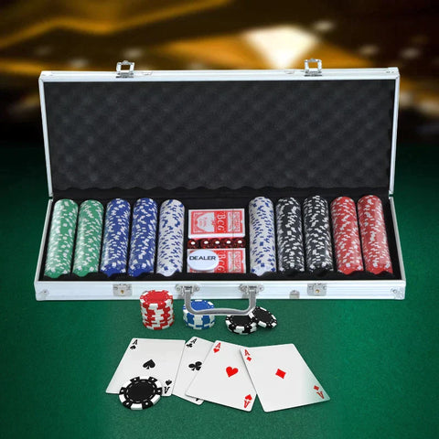 Rootz Poker Case Set - Poker Chips - Aluminum Case Poker - Polystyrene - 55.5x22x6.5cm