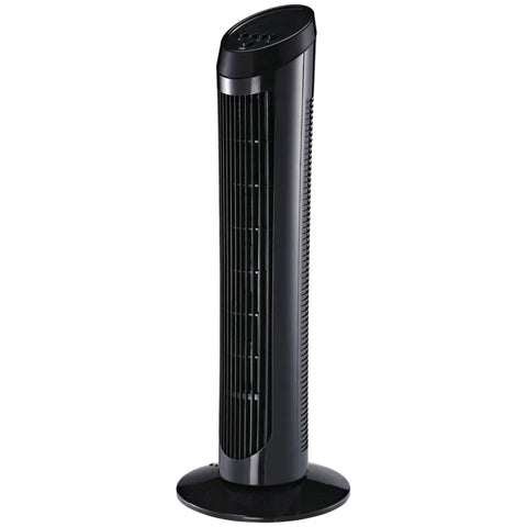 Rootz Tower Fan - Column Fan - Floor Fan - 3 ventilation levels - Oscillation ABS - Black