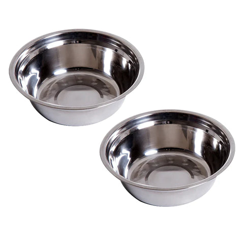 Rootz Pet Feeder - Stainless Steel Pet Feeder - Durable Pet Feeding Dish - Modern Pet Food Bowl - Pet Dining - Brown Finish - 43.7l X 24w X 15h Cm