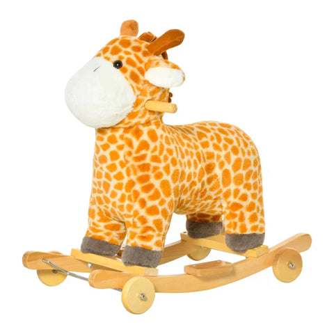 Rootz Rocking Horse - 2-IN-1 Rocking Horse - Rocking Animal - Rocking Gliding Horse - Kids Horse - Baby Swing Toy - Yellow - 63 x 38 x 63 cm