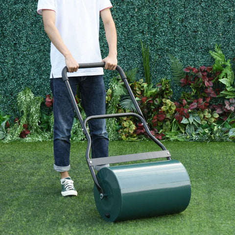 Rootz Lawn Roller - Garden Roller - Garden Lawn Roller - Large Metal Roller - Metal - Green - 58 L × 32 W ×118 H（cm