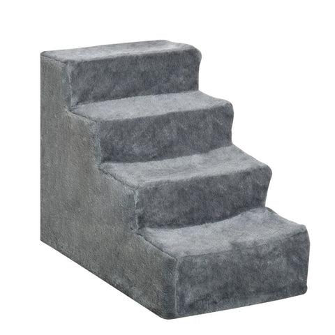Rootz Pet Stairs - Dog Ramp - Cat Stairs - Dog Stairs - Animal Stairs - Removable Cover - Gray - 60 x 35 x 44 cm