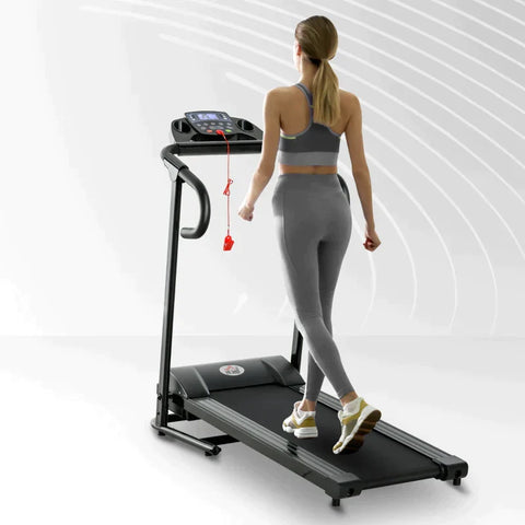 Rootz Treadmill - Electric Treadmill - Foldable - 500 W 0.8-10 km/h 0.75HP - LCD Display - With Mobile Phone Holder - Black - 123 x 62 x 117 cm
