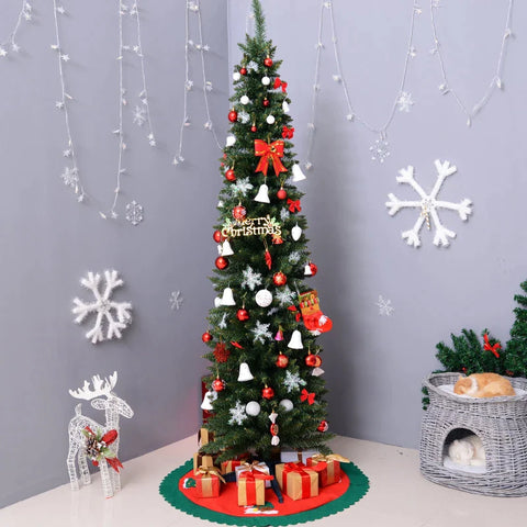 Rootz Christmas Tree - 2.1 M Christmas Tree With Stand - Artificial Fir - 499 Branches - Can Be Dismantled - PVC - Green - Ø60 x 210 cm