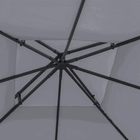 Rootz Gazebo Replacement Roof -  Replacement Canopy - Double Tier Canopy - Pavilion Roof - Metal - Deep Grey - 300cm x 300co