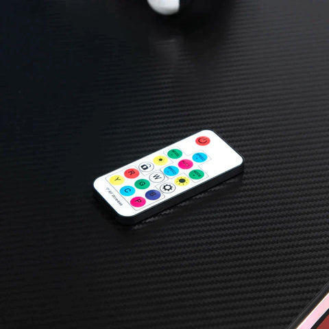 Rootz Gaming Table - Gaming Desk - Computer Desk - Earphone Hook - 7 Color RGB Lights - Black/Red - 120 cm x 60 cm x 74.5 cm