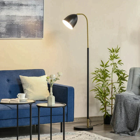 Rootz Arc Lamp - Floor Lamp - Adjustable Shade - Modern Arc Lamp With E27 Socket - Shade For Living Room Bedroom Office - Metal - Black - 43 x 28 x 160 cm