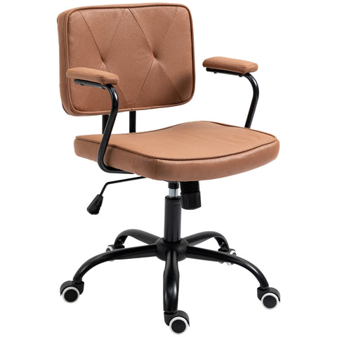 Rootz Office Chair - Elegant Office Chair - Desk Chair - Height Adjustable - 360° Rotation Tiltable - Brown - 61 x 58 x 82-91 cm
