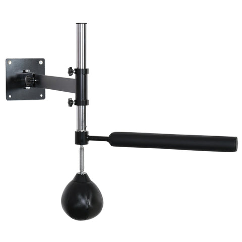 Rootz Boxing Frame - Spinning Bar - Wall Mount Boxing Frame - Foldable With Reflex Rod - Height-adjustable - 360° Swing - For Adults - Black - 79L x 72W x 20H cm