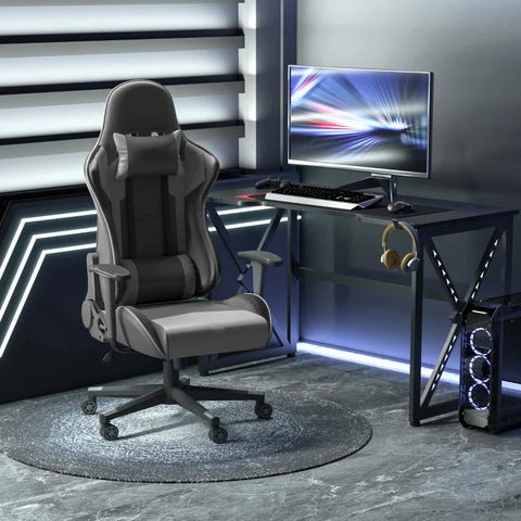 Rootz Ergonomic Office Chair - Gaming Chair - Swivel Chair - Faux Leather - Foam - Black - 67.5 x 74x 126-136 cm