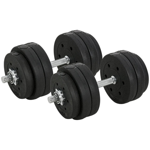 Rootz Dumbbell Set - 30KG Dumbbell Set - with Weight Plates - for Home Office Gym - Steel - PU - Strength Training - Black