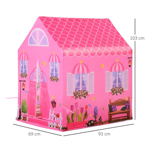 Rootz Play Tent - Children's Play House - Princess Play Tent - Tent House - Play House - Polyester - Pink - 93 x 69 x 103 cm