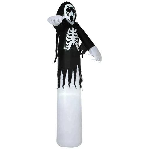 Rootz Ghost Skeleton - Halloween Decoration With Blower - Tension Rope - Sandbag - Black - 1.40 x 1.05 x 2.70m