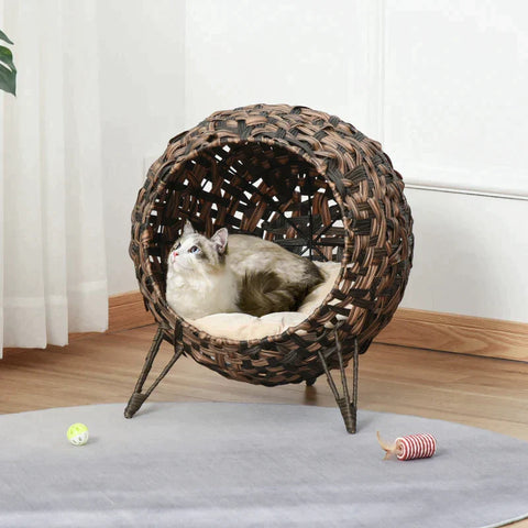 Rootz Cat House - Cat Sleeping Place - Cat Cave - Pet House - Brown