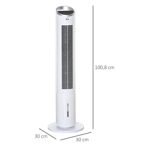 Rootz Air Cooler - Water Cooling Fan - Air Cooler Fan - Portable Oscillating Air Cooler Fan - 3-In-1 Standing Ice Floor Fan - White