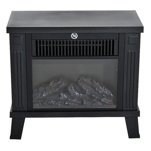 Rootz Electric Fireplace - Electric Fireplace Heater - Stove Standing Fireplace - Modern Electric Fireplace - With Flame Effect - 600/1200W - Black - 34x17x31 cm