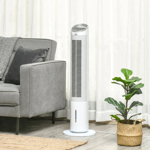 Rootz Air Cooler - Water Cooling Fan - Air Cooler Fan - Portable Oscillating Air Cooler Fan - 3-In-1 Standing Ice Floor Fan - White