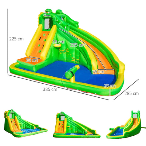 Rootz Inflatable Bouncy Castle - Inflatable Castle - Inflatable Water Play Center - With Slide Water Park - Inflatable Paddling Pool - 380 x 285 x 225 cm