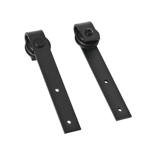 Rootz Sliding Door Set - Sliding Door System - Running Rail - Wooden Sliding Door Accessories - Carbon Steel - Black - 200 x 0.6 x 18 cm