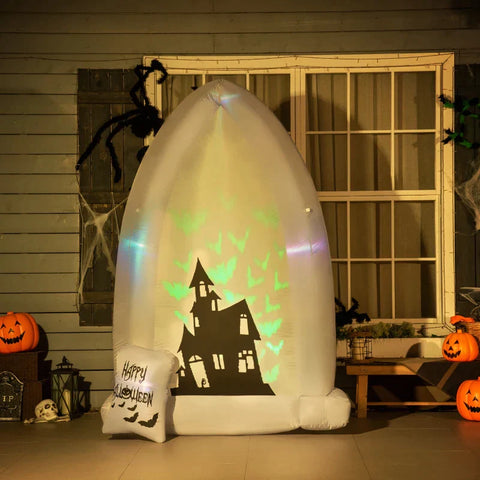 Rootz Gravestone - Inflatable Garden Decoration - Halloween Decoration With Light Projection And Blower - 1.50 x 0.90 x 2.10 m
