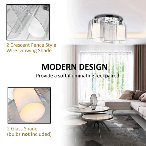 Rootz Ceiling Light - Ceiling Lamp - Metal/gGlass - 35 cm x 35 cm x 25 cm