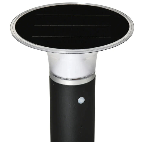 Rootz Garden Lamp Post Light - Garden Light - With Solar Panel - Aluminum - PC - Black - 23.5cm x 60cm