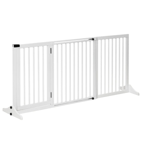 Rootz Pet Gate - Dog Gate - Dog Barrier - Safety Gate - White - 113-166 x 36 x 71 cm