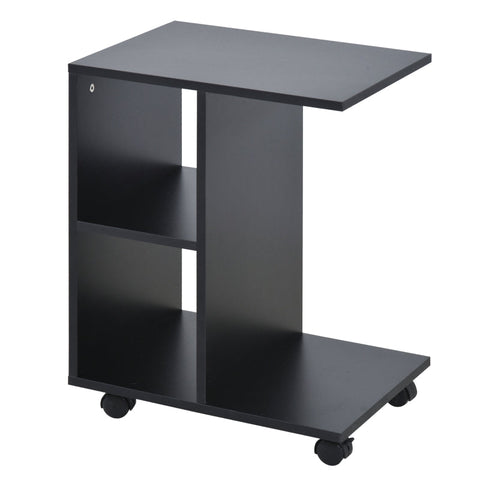 Rootz Side Table - Coffee Table - Standing Table - Corner Desk - C Shape - Black - 45 x 35 x 58 cm