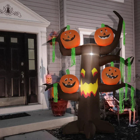 Rootz Halloween Tree - Halloween Pumpkin Tree - Halloween Inflatable - 180x80x240cm