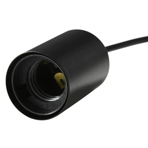 Rootz Pendant Light - Hanging Lamp - 3-lamp - Height-adjustable - Industrial Design - Metal + Wood - Black - 50L x 8W x 33H cm