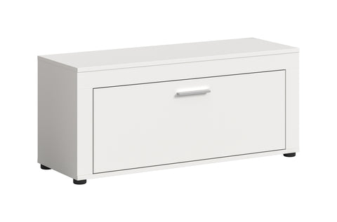 Rootz White Shoe Storage Bench - Entryway Organizer - Hallway Furniture - Space for 4 Pairs - 100x44x35 cm
