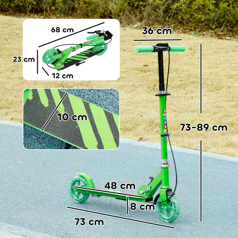 Rootz Children's Scooter - Kick Roller - Foldable Scooter - Adjustable Height - 73x36x73-89 cm