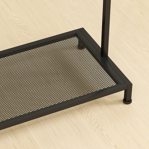 Rootz Cloakroom Stand - Clothes Rack - Wardrobe - Stable & Stylish - 100L x 356H cm - Brown and Black Finish