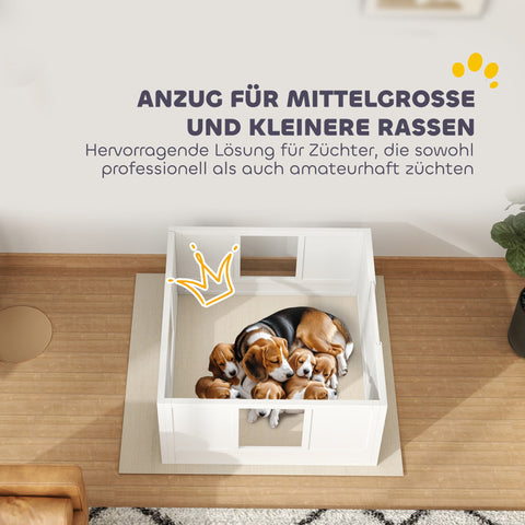 Rootz Puppy Crate for Small/Medium Dogs - Dog Litter Box - Pet Shelter - Adjustable Entrance - Non-Slip Pads - 100 x 96 x 48 cm