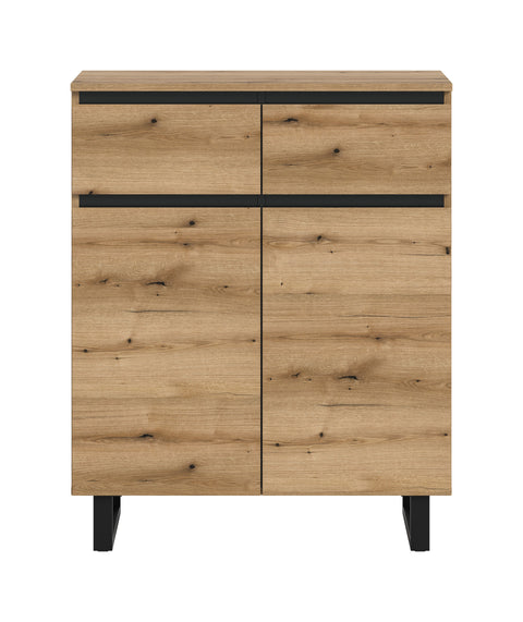 Rootz Chest of Drawers - Storage Organizer - Dresser - Durable Design - 80x99x36 cm - Brown and Black